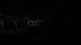 Двухэтажный поезд, ночь, море, Double-decker train 