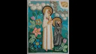 Обзор вышитой ризы на икону св. Елизаветы и Варвары.