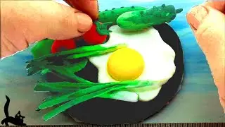 OMELETTE and VEGETABLES from light plasticine (breakfast 1)