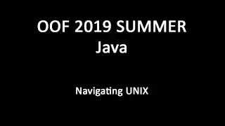 Java - Preliminary - Navigating UNIX