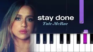 Tate McRae - stay done (Piano Tutorial)