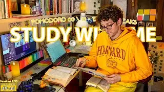 STUDY WITH ME LIVE POMODORO | 8 HOURS STUDY CHALLENGE ✨ Harvard Student, Relaxing Rain Sounds 📖