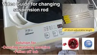 Video guide for changing suspension rod for a old panasonic top washing machine (NA-75S7)