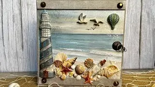 Sea land #stamperia collection mini album PRESENTATION #scrapbooking #handmade #popup #mixmedia
