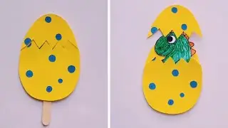 How to Make Paper Craft Egg & Dinosaur Baby / Handmade Paper Craft Dinosaur / DIY Paper Dinosaur Egg