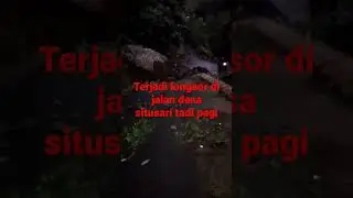 terjadi longsor jalan menuju desa situsari hati-hati di musim hujan#shorts