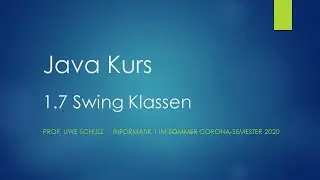 Java Kurs 1.7 Swing Klassen