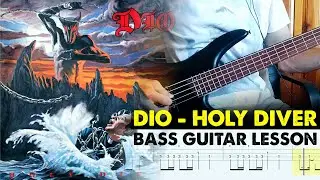 Dio - Holy Diver | Bass Guitar Tab Lesson Tutorial (Slow Version)