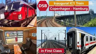 Inaugural Intercity Train Copenhagen - Hamburg with German IC1 Rail Cars in First Class