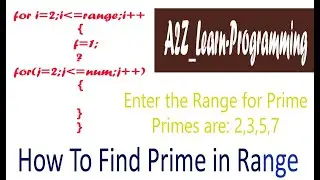prime in range | find prime numbers in range | C Program To Print Prime Numbers In A Given Range