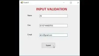 C# Tutorial-Input Validation(Name - Cnic - Email)