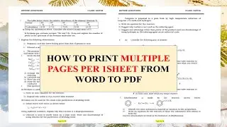 How to Print Multiple Pages Per sheet from Word to Pdf || Word to Pdf
