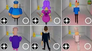 Playing As All MORPHS in Barry's Prison Run - Miss Ani tron, Mr Funny, Siren, Grumpy Gran Roblox