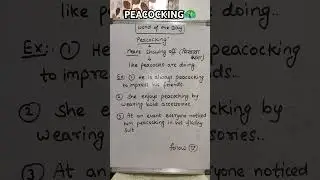 Peacocking🦚 Means ?? English Vocabulary Lesson Of the Day #english #vocubulary #learn