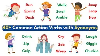 40+ Common Action Verbs with Synonyms to Expand Your English Vocabulary | Learn Easy & Fast!