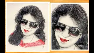 How to Draw a Girl with Glasses | Girl with Glasses Portrait Drawing | YouTube Shorts Video 