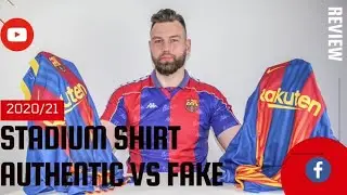 FC Barcelona 2020/21  Replica Stadium Shirt 'La Senyera' vs Fake Replica Stadium.