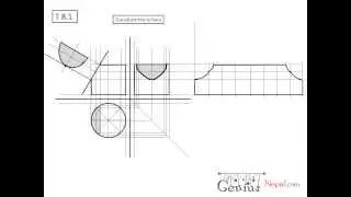 Engineering Drawing Tutorials/Surface development with Front view & Side view (T 8.1)