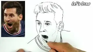 ASMR DRAWING lionel messi player from PSG  football club
