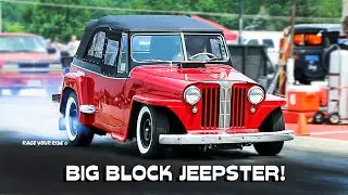 BIG BLOCK CHEVY RETRO JEEPSTER!  VINTAGE '48 WILLYS JEEPSTER! GLORY DAYS! BYRON DRAGWAY!