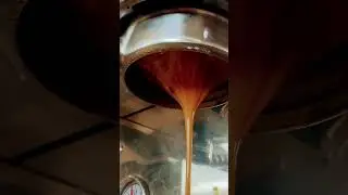 Pulling a shot of espresso