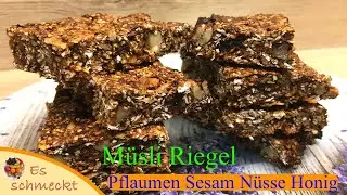 Müsliriegel mit Pflaumen und Nüssen