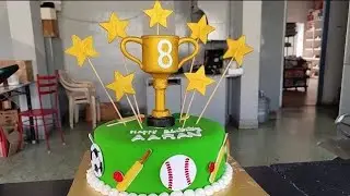Sports theme Cake | how to decorate sports theme cake #sportsthemecake #themescake