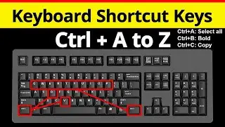 Computer Keyboard a to z shortcut keys | Ctrl A to Z shortcut keys | CTRL Shortcut Keys of Computer