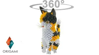 3D Origami - Calico Cat - 360°