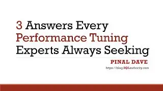 3 Answers Every Performance Tuning Experts Always Seeking