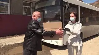 Благотворительная передача масок для пассажиров
