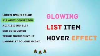 HTML & CSS Using Glowing List Hover Effect | Beginner To Experts