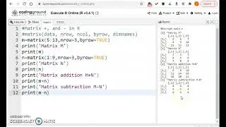 Matrix Addition in R | Matrix Subtraction in R | Beginners tutorial for R | Matrix