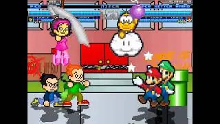 Mugen/Ikemen Go Pico, Otis and Nene Vs Mario, Luigi and Yoshi