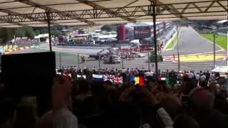 CRASH Spa-Francorchamps Belgium GP - start incident [Gold 8 Grandstand]