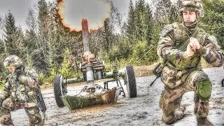 French Soldiers Fire 120mm Mortars