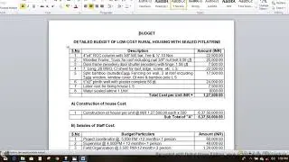 Project Proposal for Rural housing development