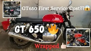 Royal Enfield  GT 650 First Service 2024|| Service cost || Mileage || Experience#royalenfield #bike