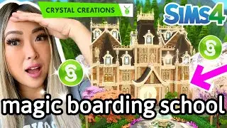 building a magic BOARDING SCHOOL with Crystal Creations in the Sims 4 For Rent Around the World Ep11