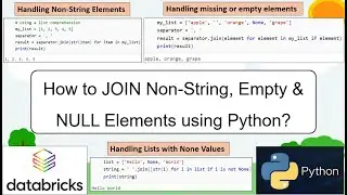 95. How to JOIN Non-String, Empty & NULL Elements using Python | 