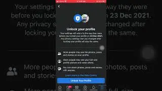 Facebook profile unlocking