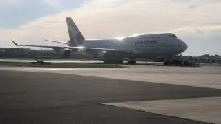 Qantas 747 farewell engine start