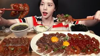 SUB)Soy sauce marinated shrimp, spicy marinated shrimp, marinated crab with rice Mukbang Asmr