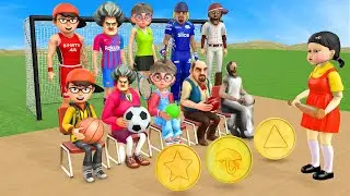 Scary Teacher 3D vs Squid Game Dresses Sports Clothing Wooden Door 5 Times Challenge MissT Vs Grany