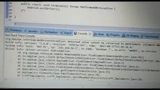 Appium: org.openqa.selenium.WebDriverException: Returned value cannot be converted to WebElement