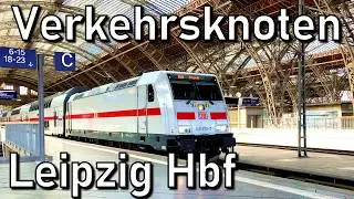 Bunte Mischung Züge am Verkehrsknoten Leipzig Hbf