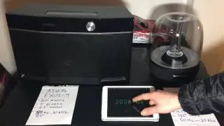 Aiwa Exos-9 VS Harmon Kardon Aura Studio Frequency range text BASS TEST
