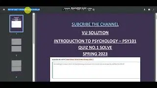 PSY101 Quiz 1 SOLUTION 2023 // PSY101 QUIZ 1 SOLUTION SPRING 2023