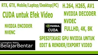 Recommended NVIDIA GPU Specifications for Editing and Exporting or Rendering Videos