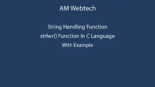 strlwr in c | strlwr() in c | strlwr function in c language | strlower function in c | LEC #52